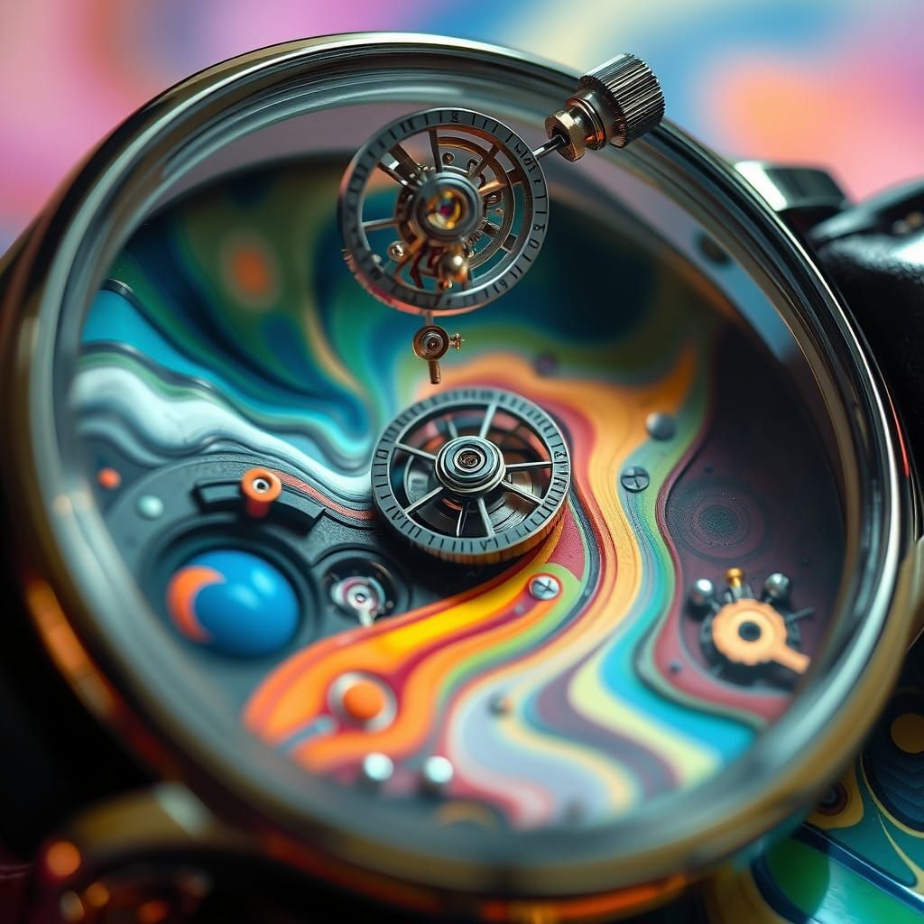 Surreal Watch Landscape in Dali Style with Intricate Details