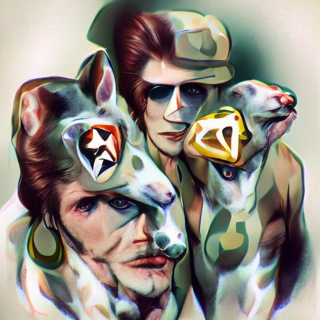 Abstract Diamond Dogs: Minimalist AI Art