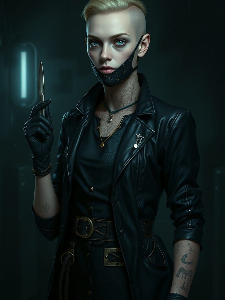 Sabbat Tzimisce Flesh-Surgeon in Surgical Room as Digital Pa...