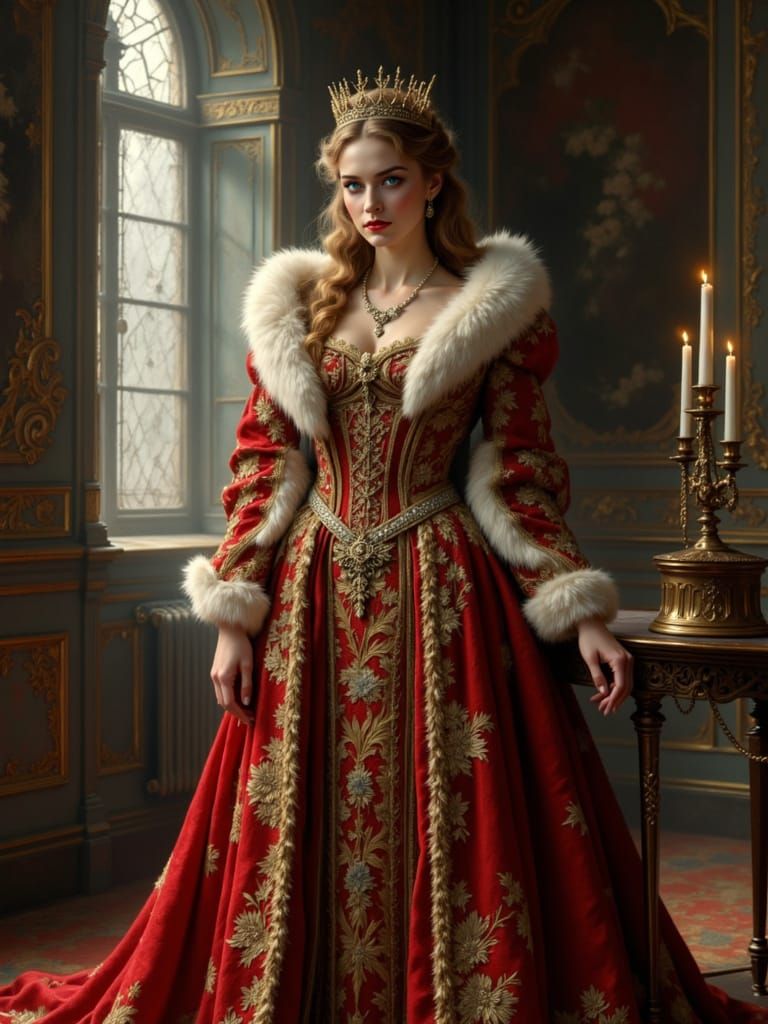 Tsarina in Pre-Petrine Attire with Volumetric Lighting