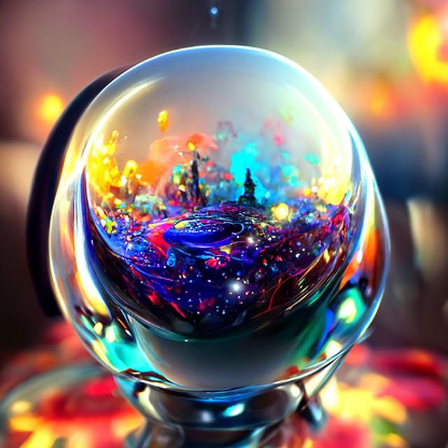 Universe in Crystal Ball: Hyperreal Digital Art
