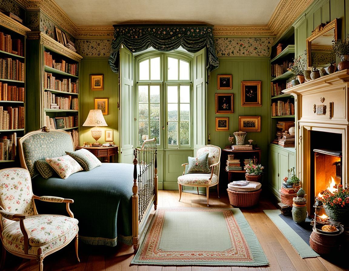 Intricate Cozy Home Interior in Art Nouveau Style