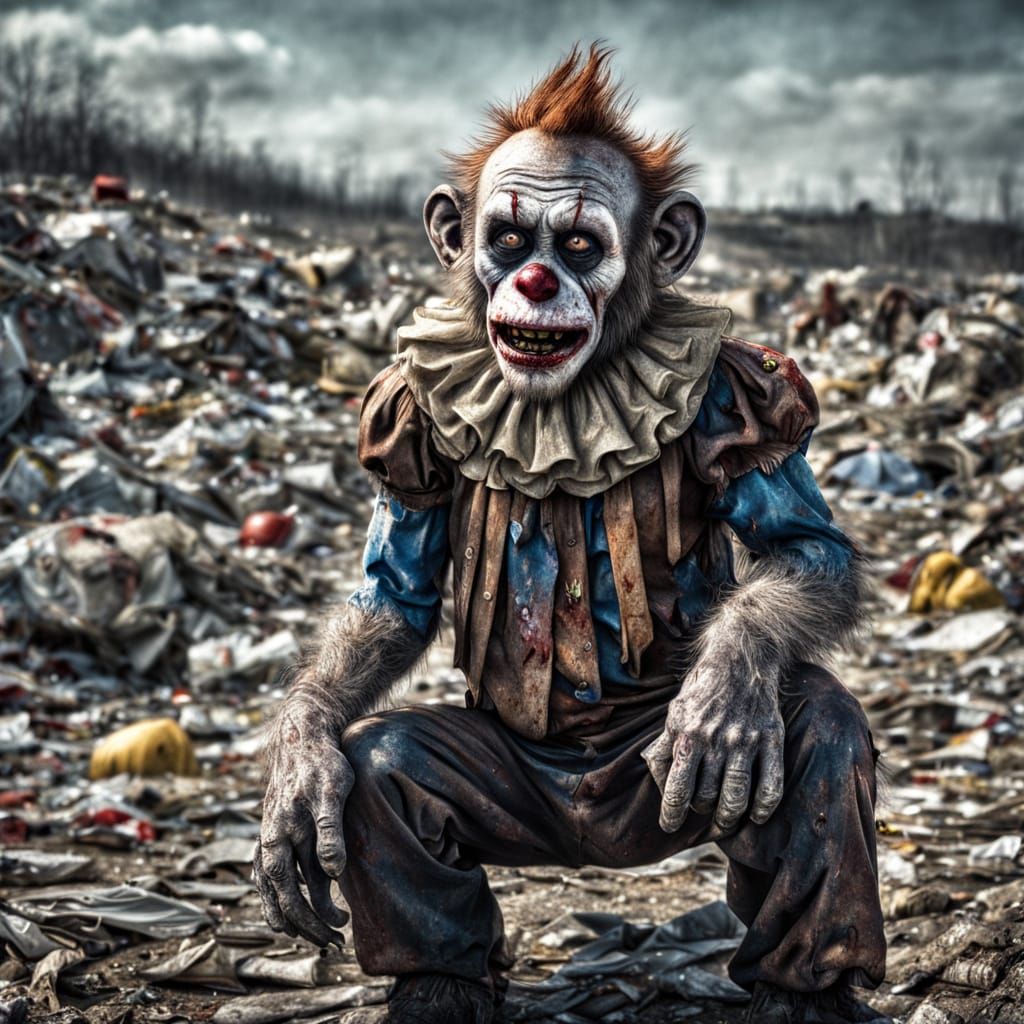 Abandoned Clown Zombie Monkey in Moody Sanitary Landfill