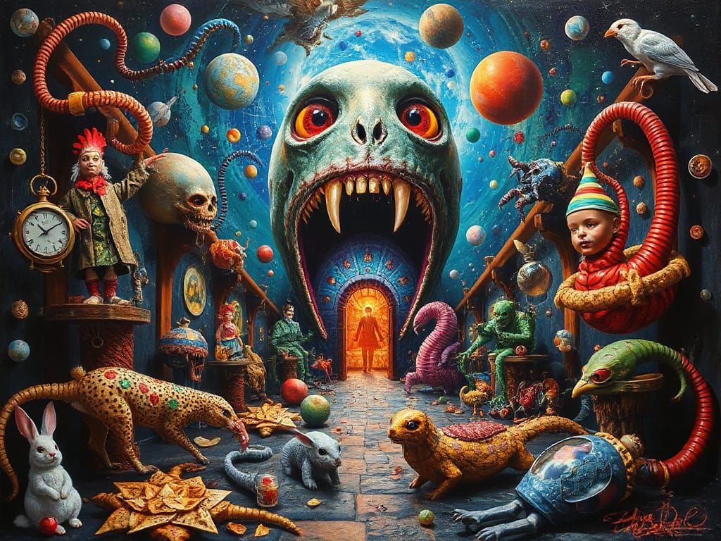 Ethereal Surrealism in Steampunk Cosmic Abode