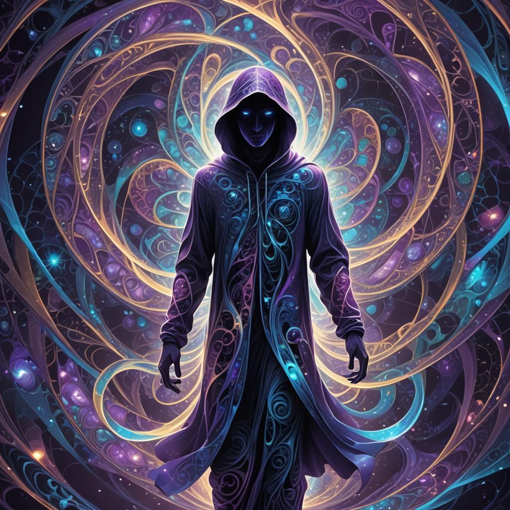 Jersey Ghost in Abstract Fractal Vortex