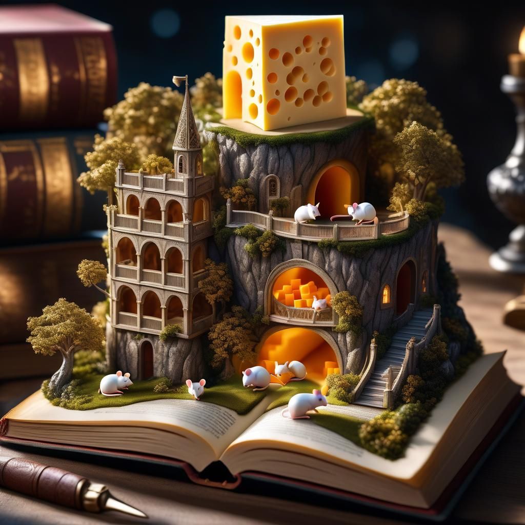 Miniature Cheese Land Emerges from Fantasy Book