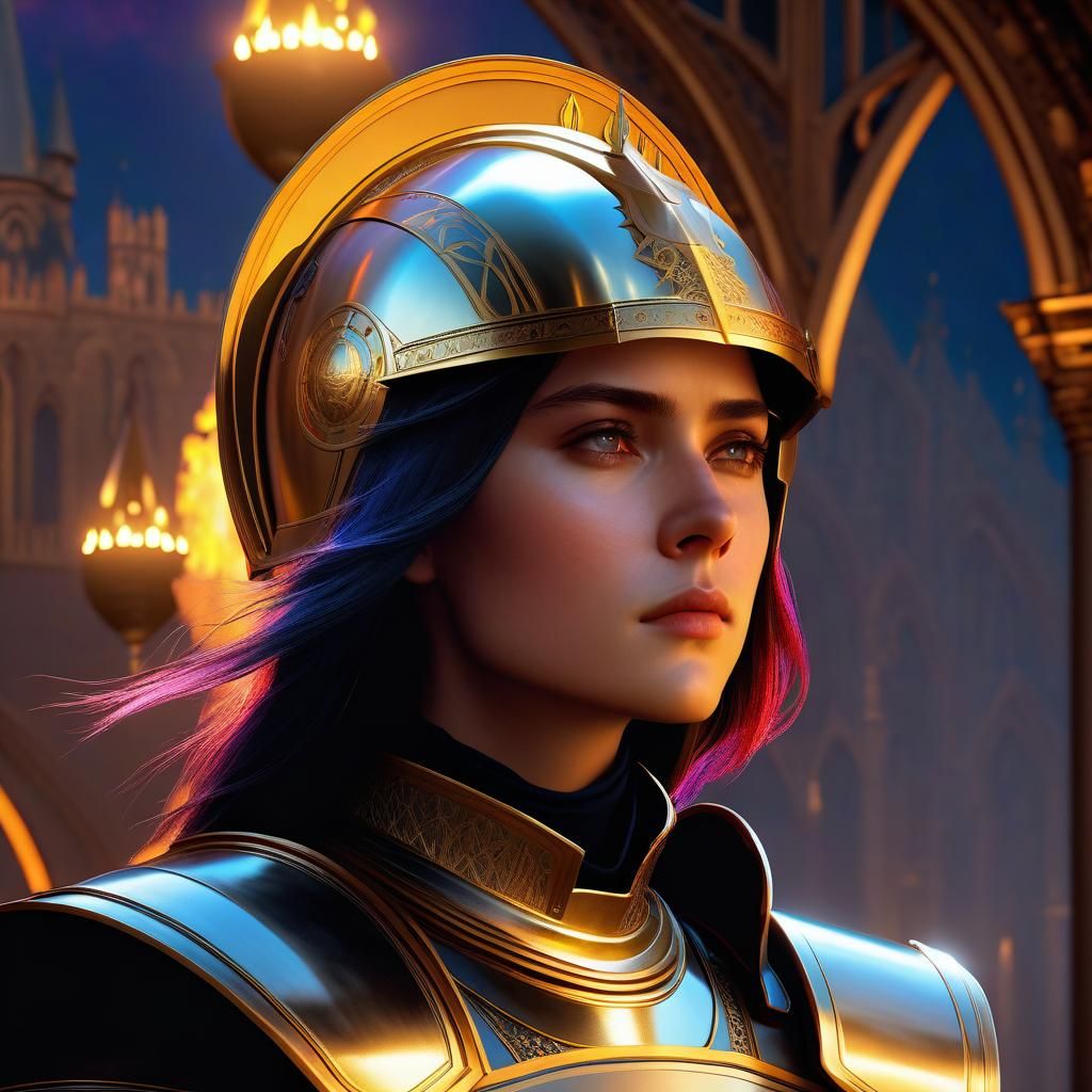 Joan of Arc Portrait in Hyperdetailed Lighting