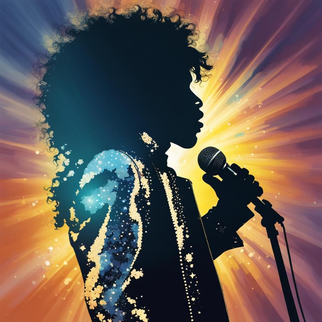 Silhouette of Musician in Crystal Jacket