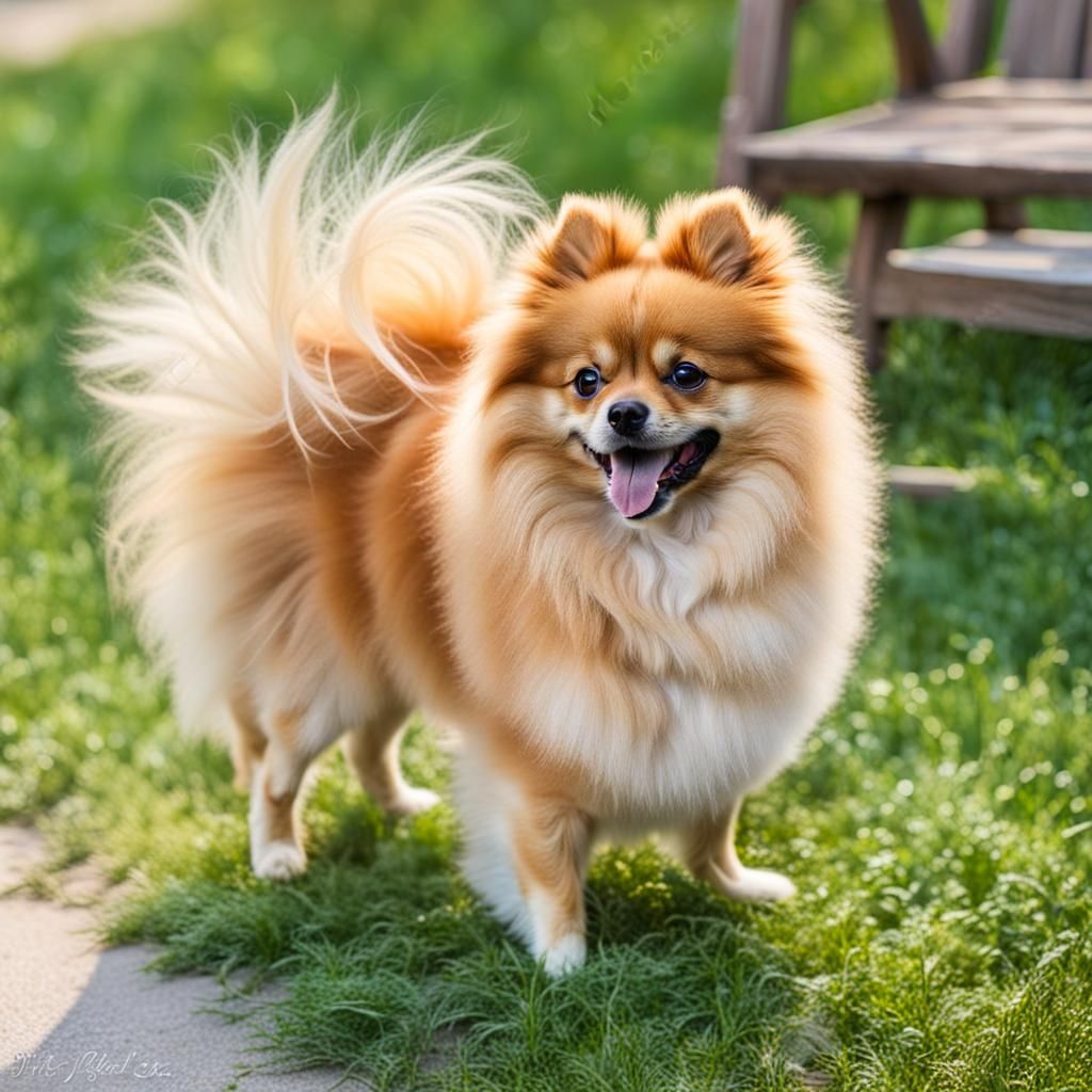Winged Spitz Pomeranian at Beach House