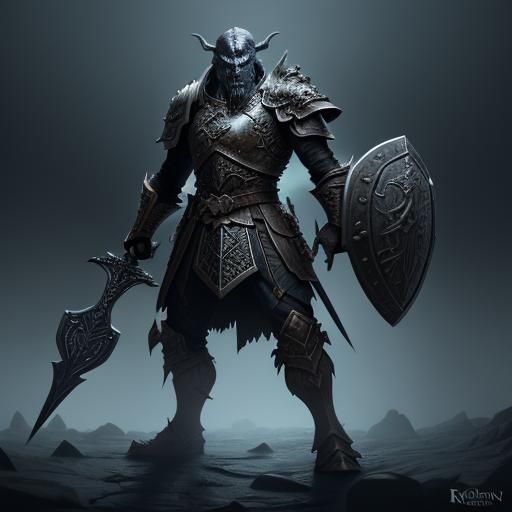 Hobgoblin Warrior in Ornate Armor: Dark Fantasy Art