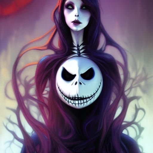 Nightmare Before Christmas Portrait: Hyperdetailed Concept A...