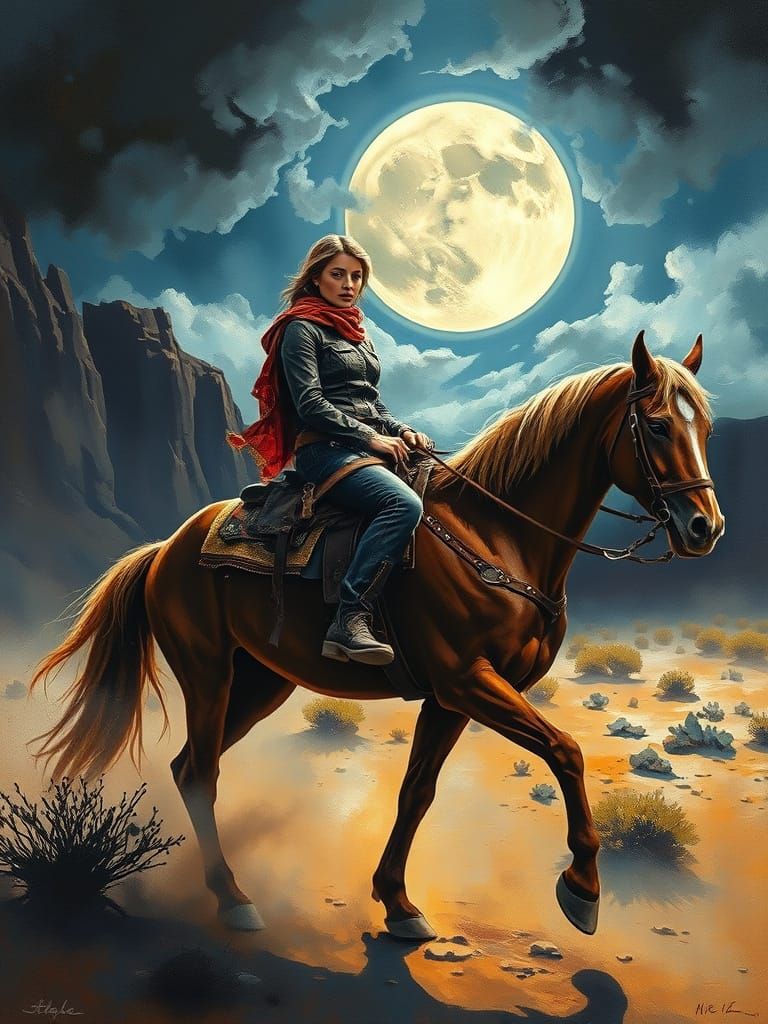 Ethereal Impressionist Cowboy Portrait