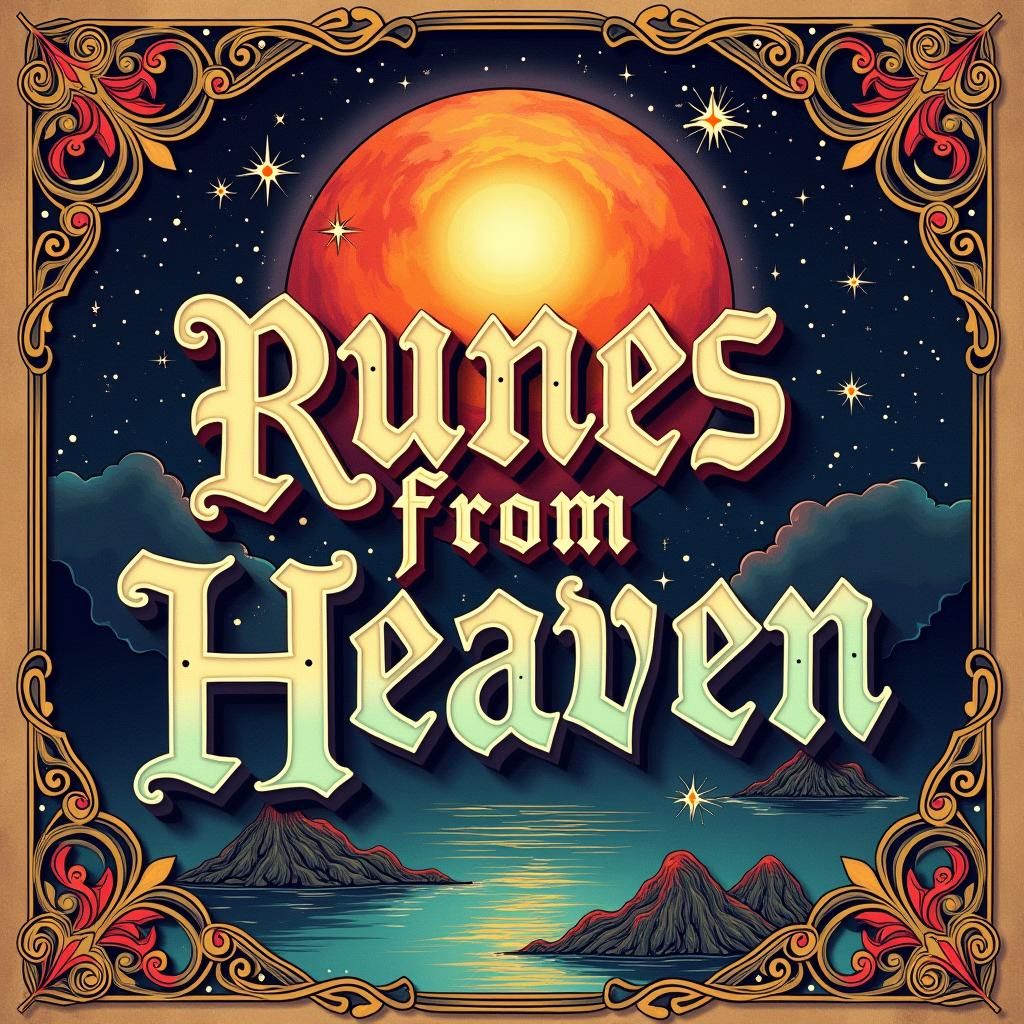 Retro CD Cover Art for Runes from Heaven