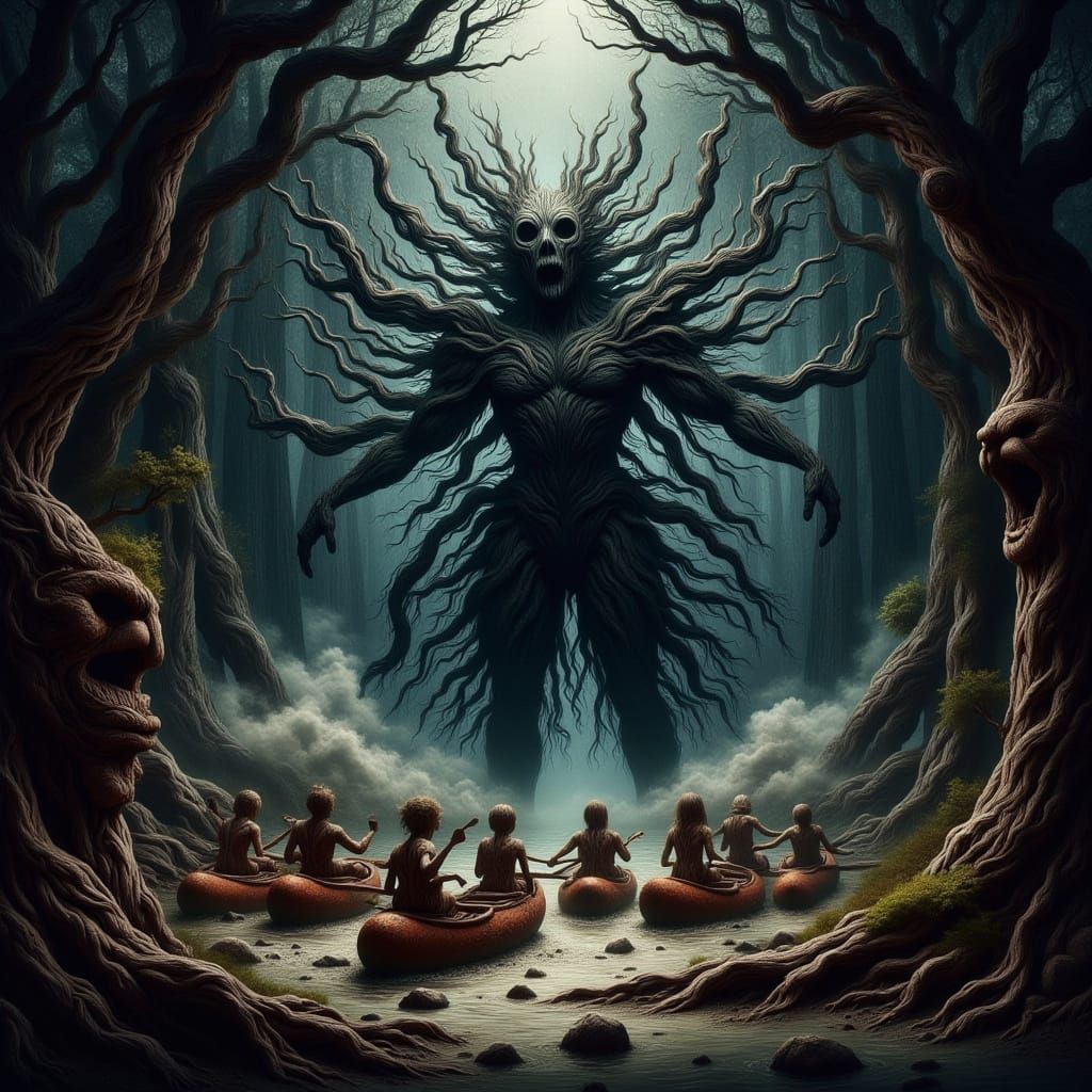 <lora:Terra Flux:1.0> HellRaiser with his eyeballs popping o...