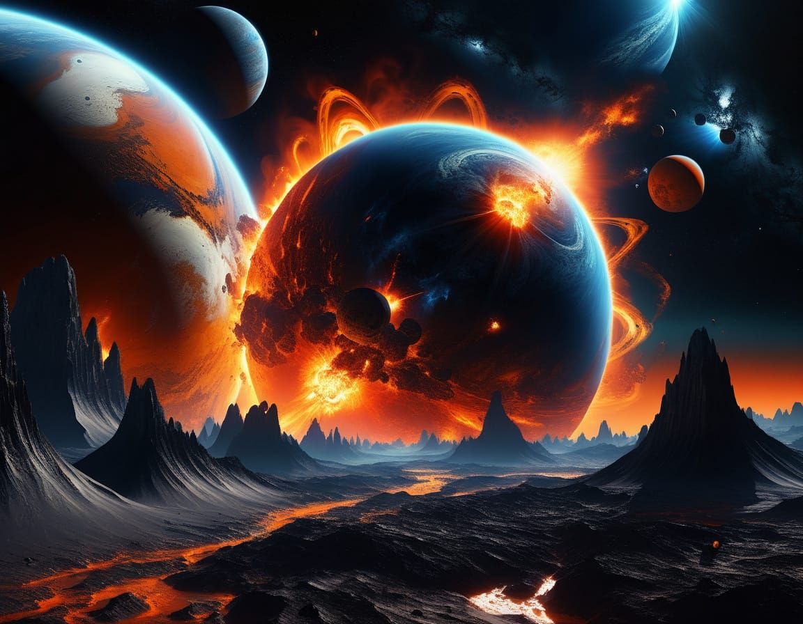 Massive Exoplanets Collide in Deep Space