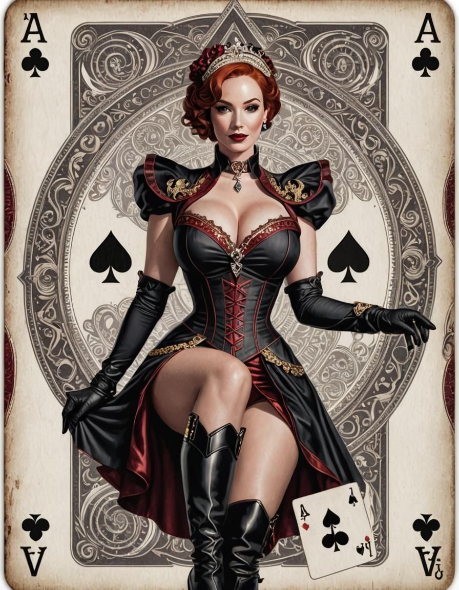 Glamorous Pinup in Burgundy Costume and Red Boots