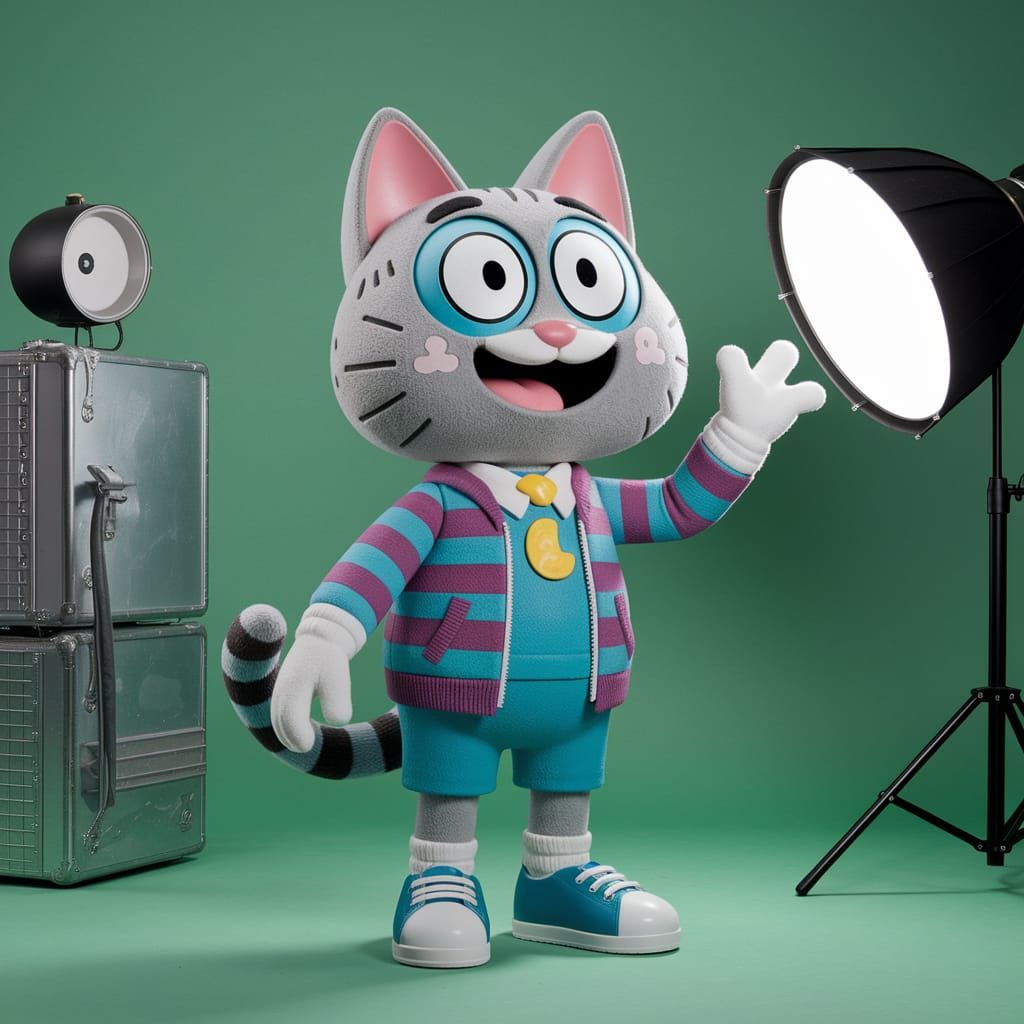 Realistic Studio Portrait of Gumball Watterson as a Human
