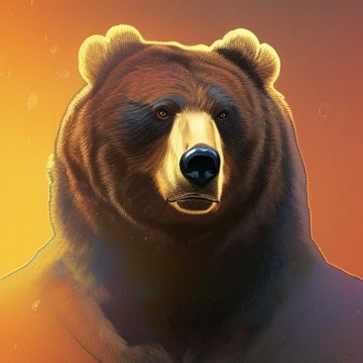 Detailed Bear Portrait in Hyperrealistic Style