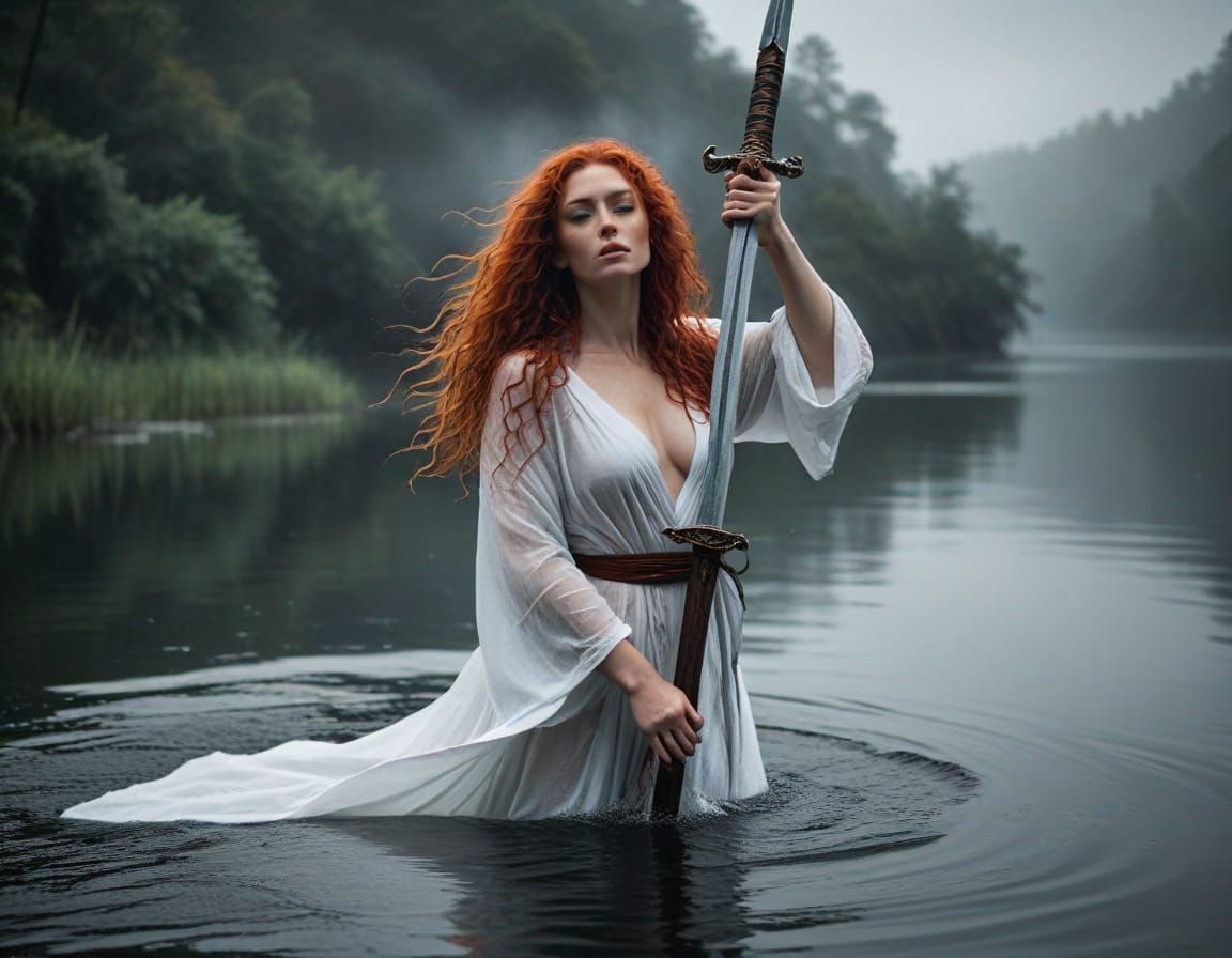 Lady of the Dark Lake in a Damp, Moody Aesthetic