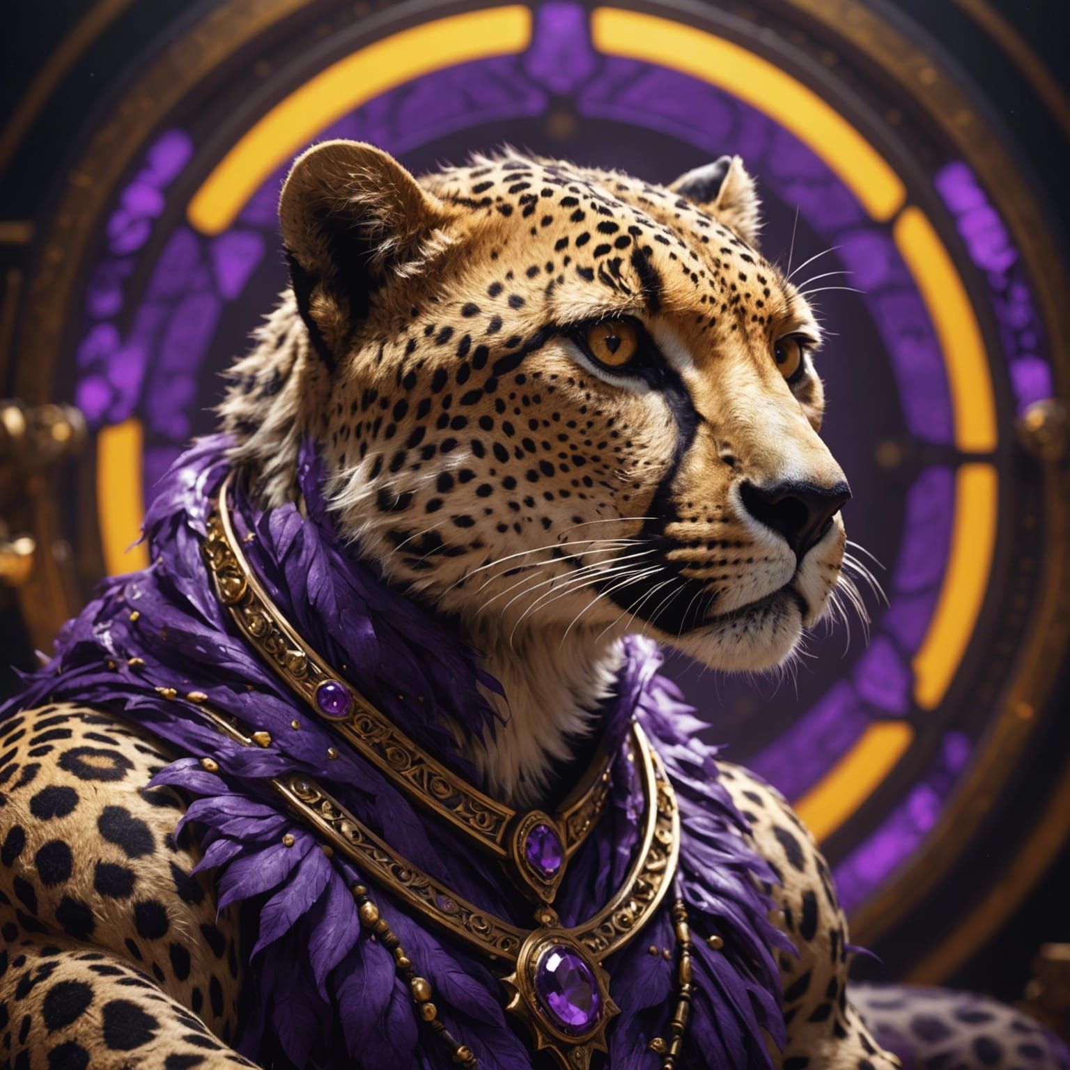 Cheetah in Dark Fantasy Style, Detailed 8K Art