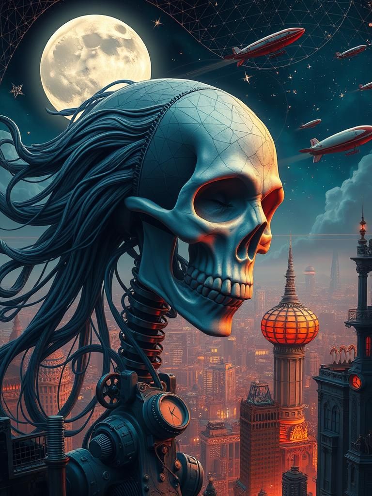 A surreal and mesmerizing scene featuring a giant, ethereal ...