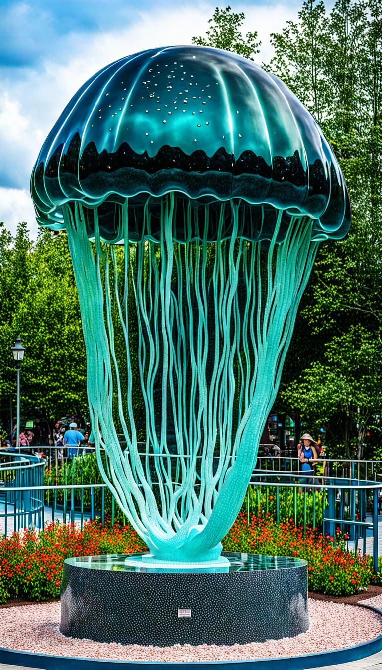 Granite Sculpture of Jelly on Display