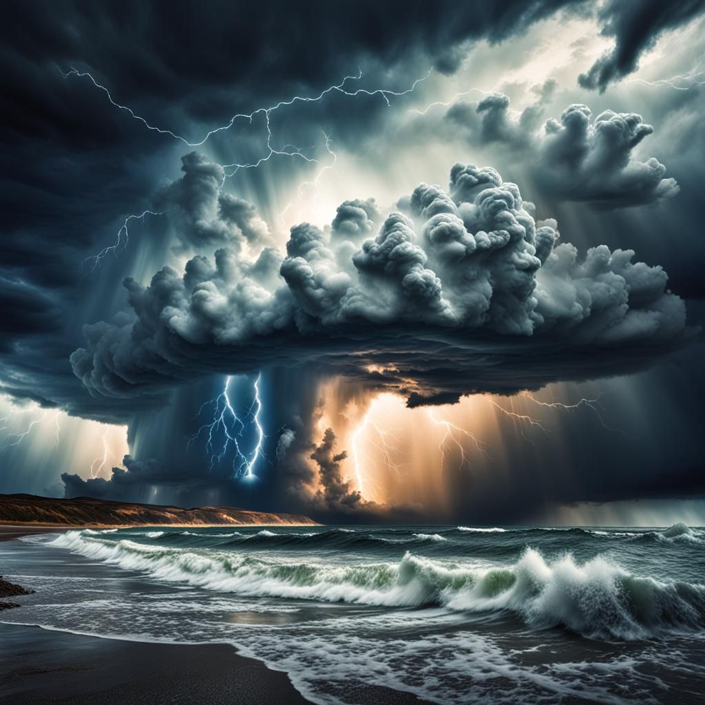 Dramatic Hyperrealistic Storm Illustration in HDR