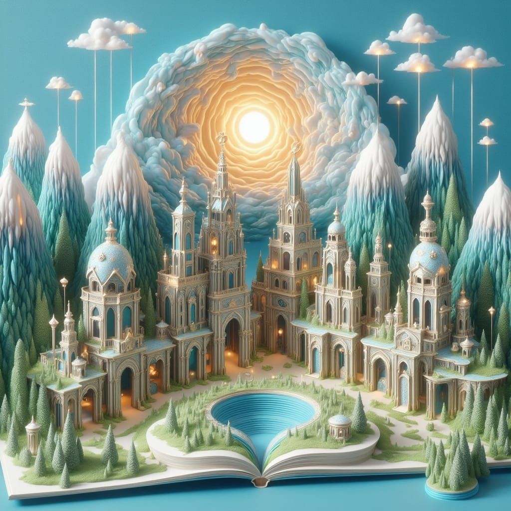 Woman in 3D Cityscape Inspired by Digital Art