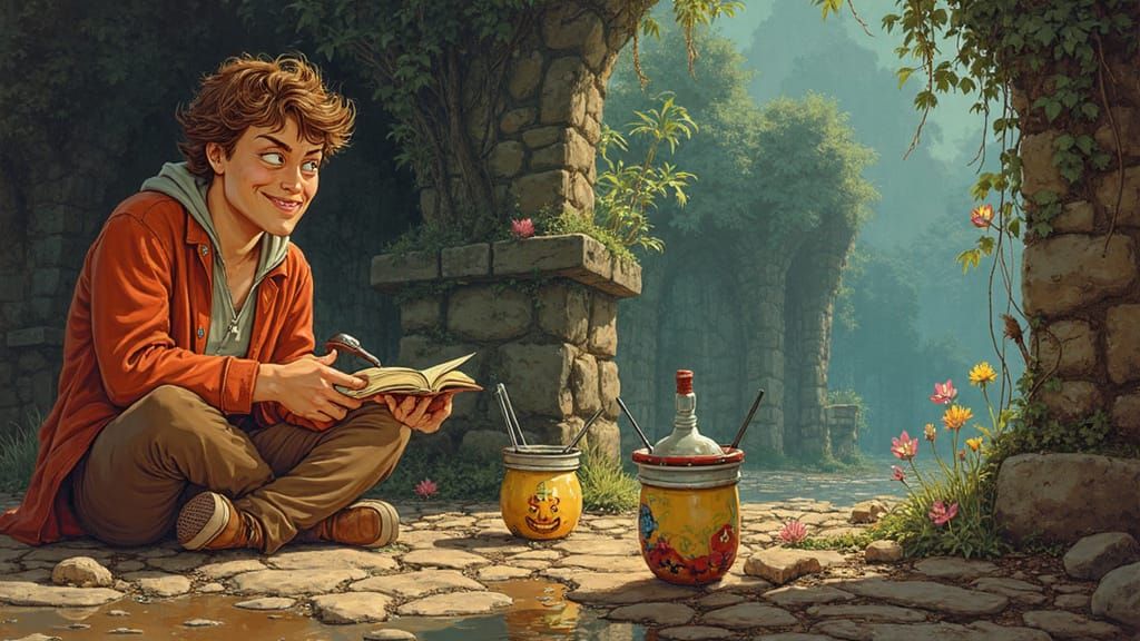 Surreal Bakshi-Inspired Creepy Family Picnic Scene