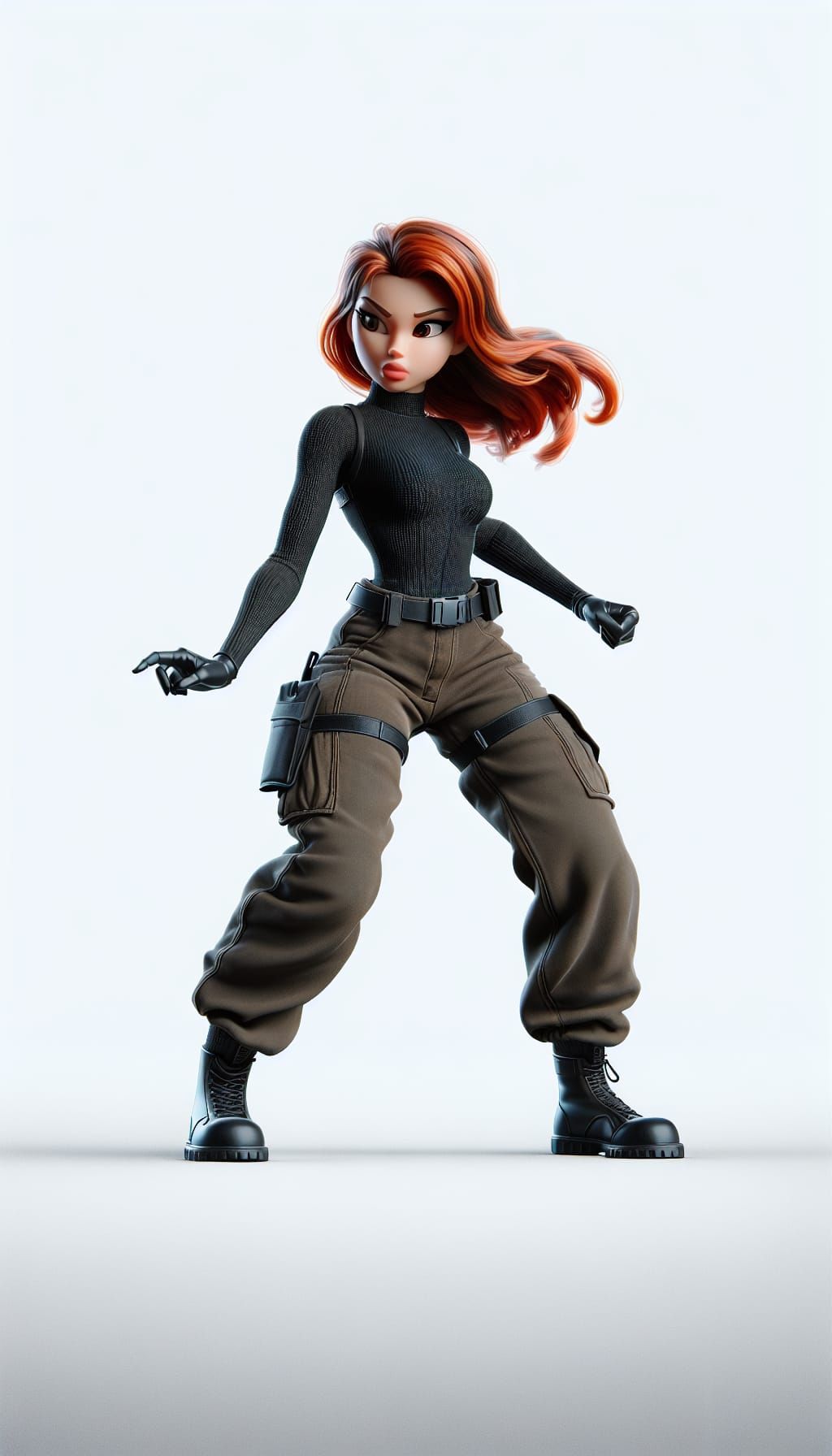 Retro Cartoon Secret Agent in Action Pose