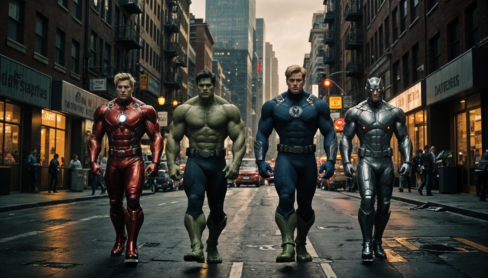 Young Avengers in a Futuristic Metropolis