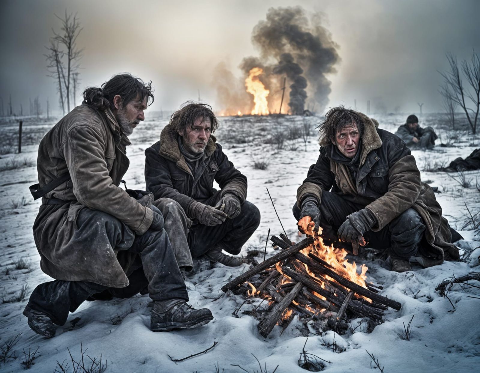 Survivors in a Post-Apocalyptic Winter Landscape