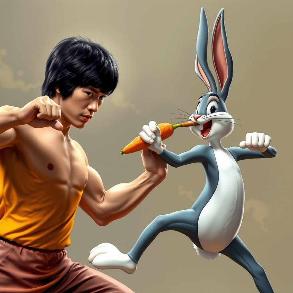 Ultra realistic and ultra detailed picture of Bruce Lee, mus...