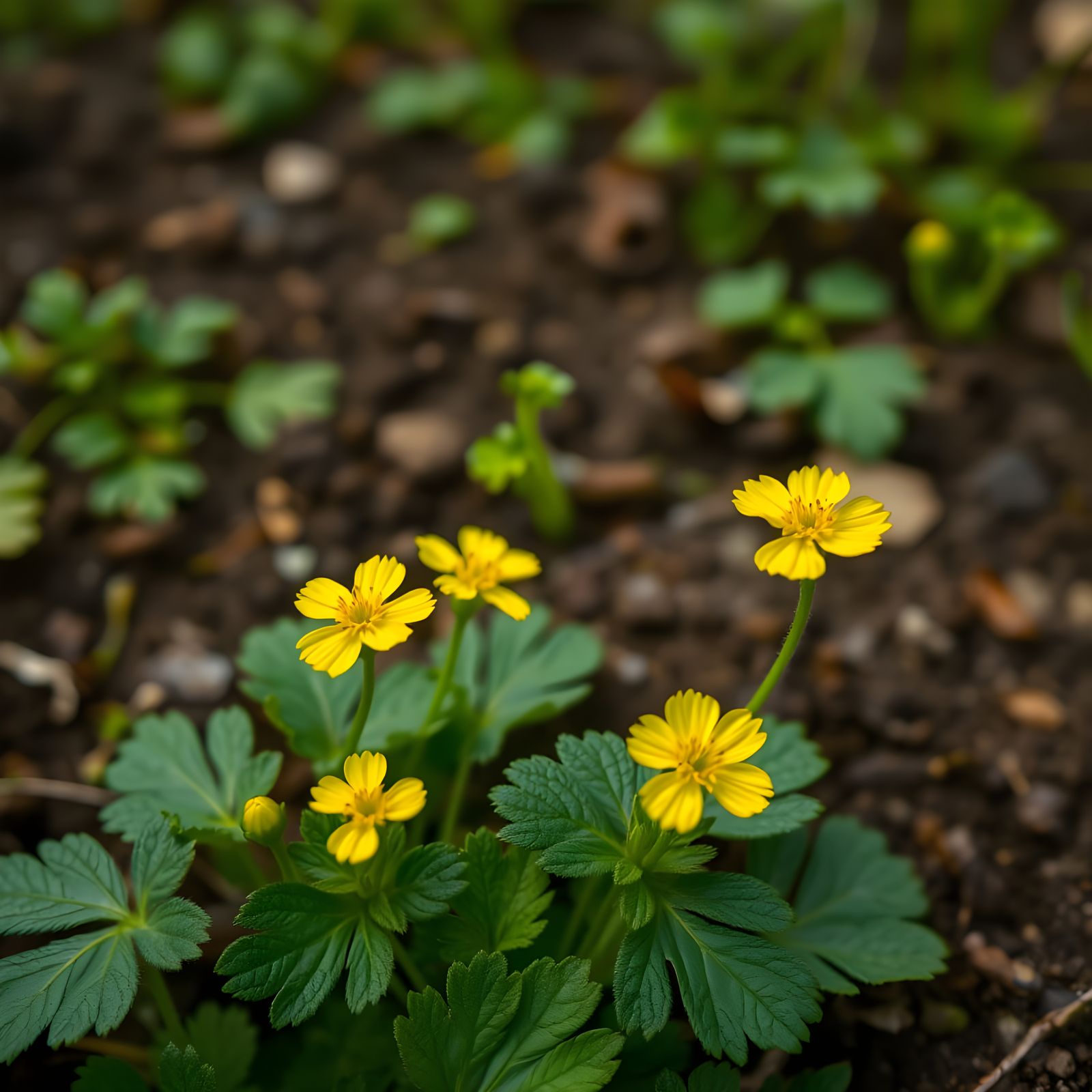 Surreal Botanical Macro in Vibrant Garden Setting