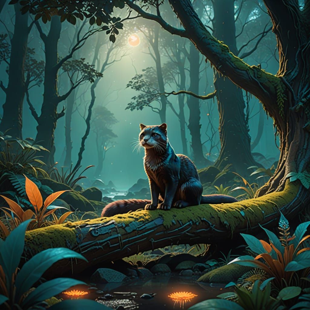 Mystical Forest Creature in Ethereal Light