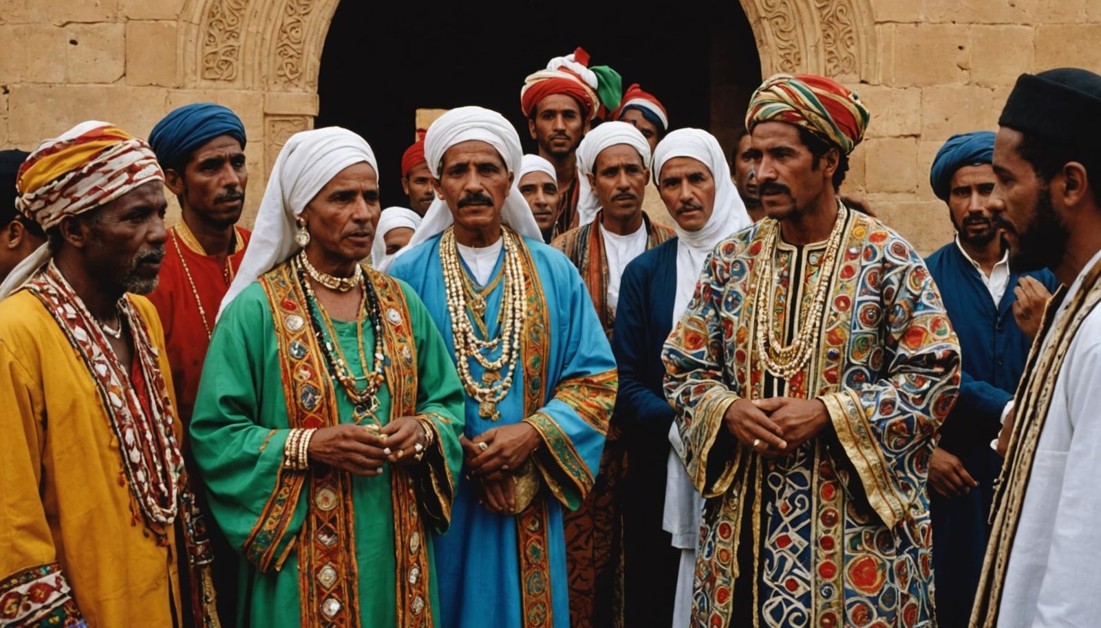 Elegant Scene in Algerian Marabout Zawiya