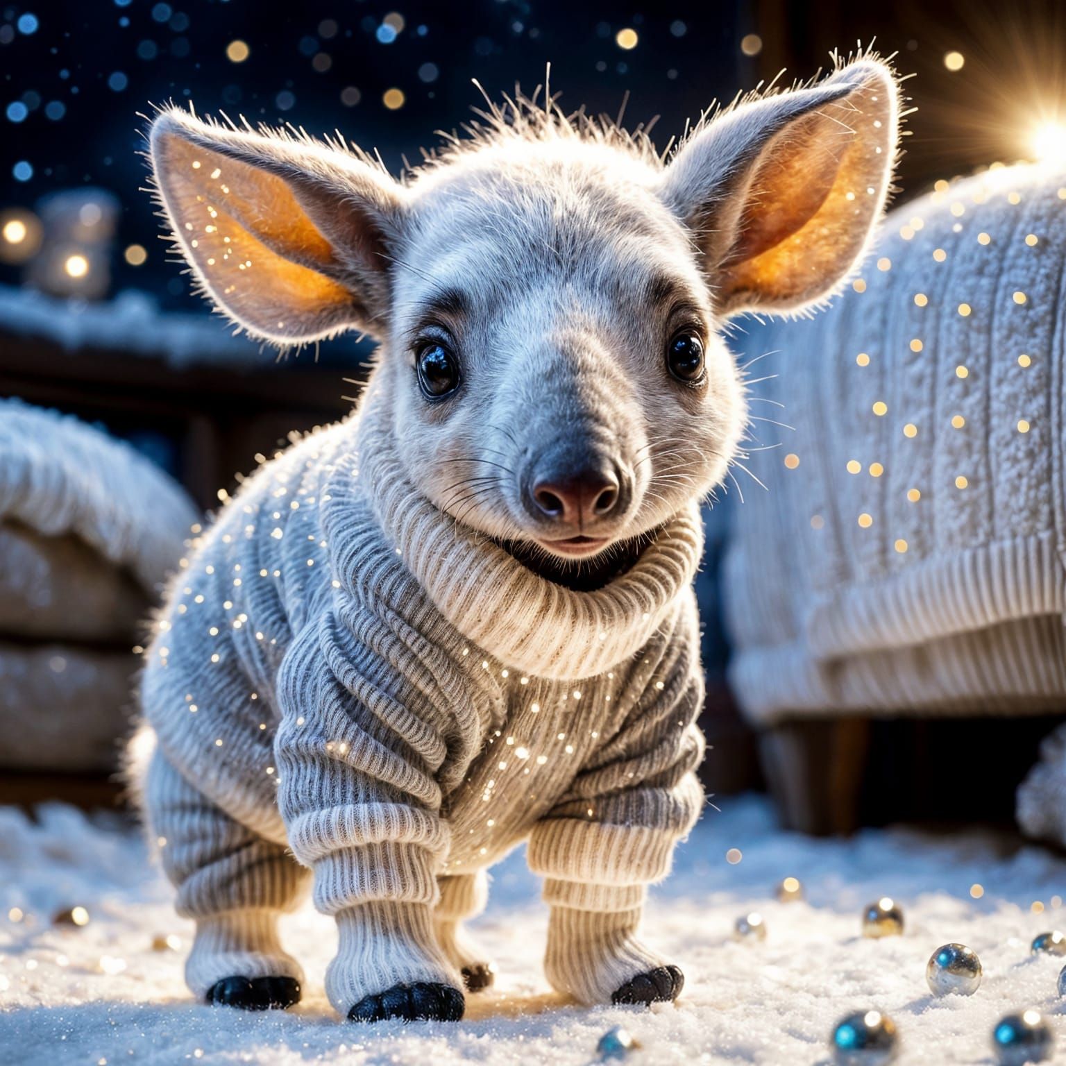 Adorable Baby Aardvark in Cosy Jumper, Digital Art