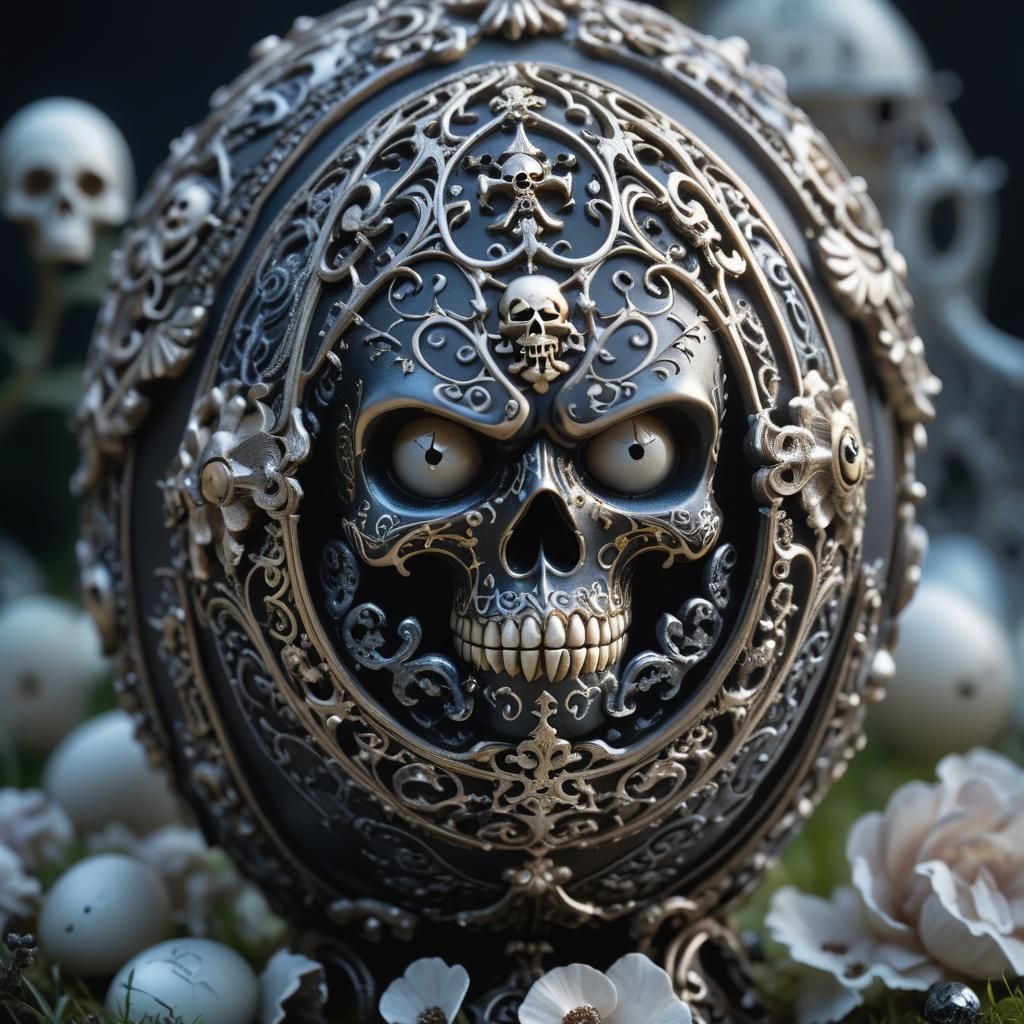 Angry Goth Faberge Egg in Dark Fantasy Style