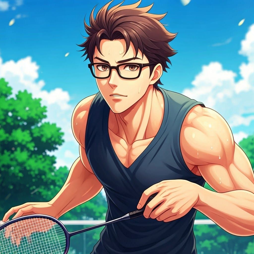 Anime Nerd Plays Badminton in Studio Trigger Style
