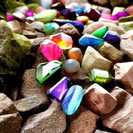 Rainbow Gemstone Bracelet: Photorealistic 8K Detail