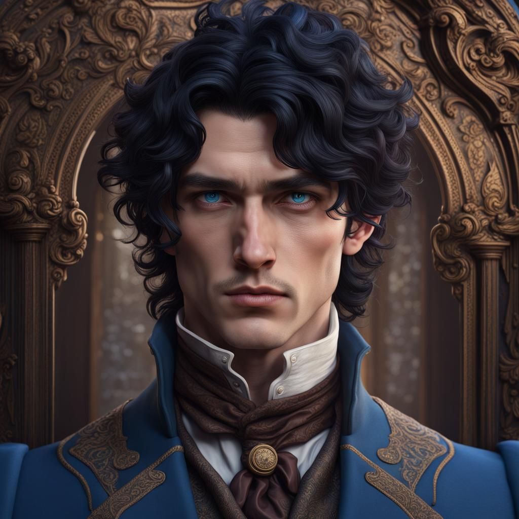 Victorian Man Portrait in Detailed Fantasy Art Style