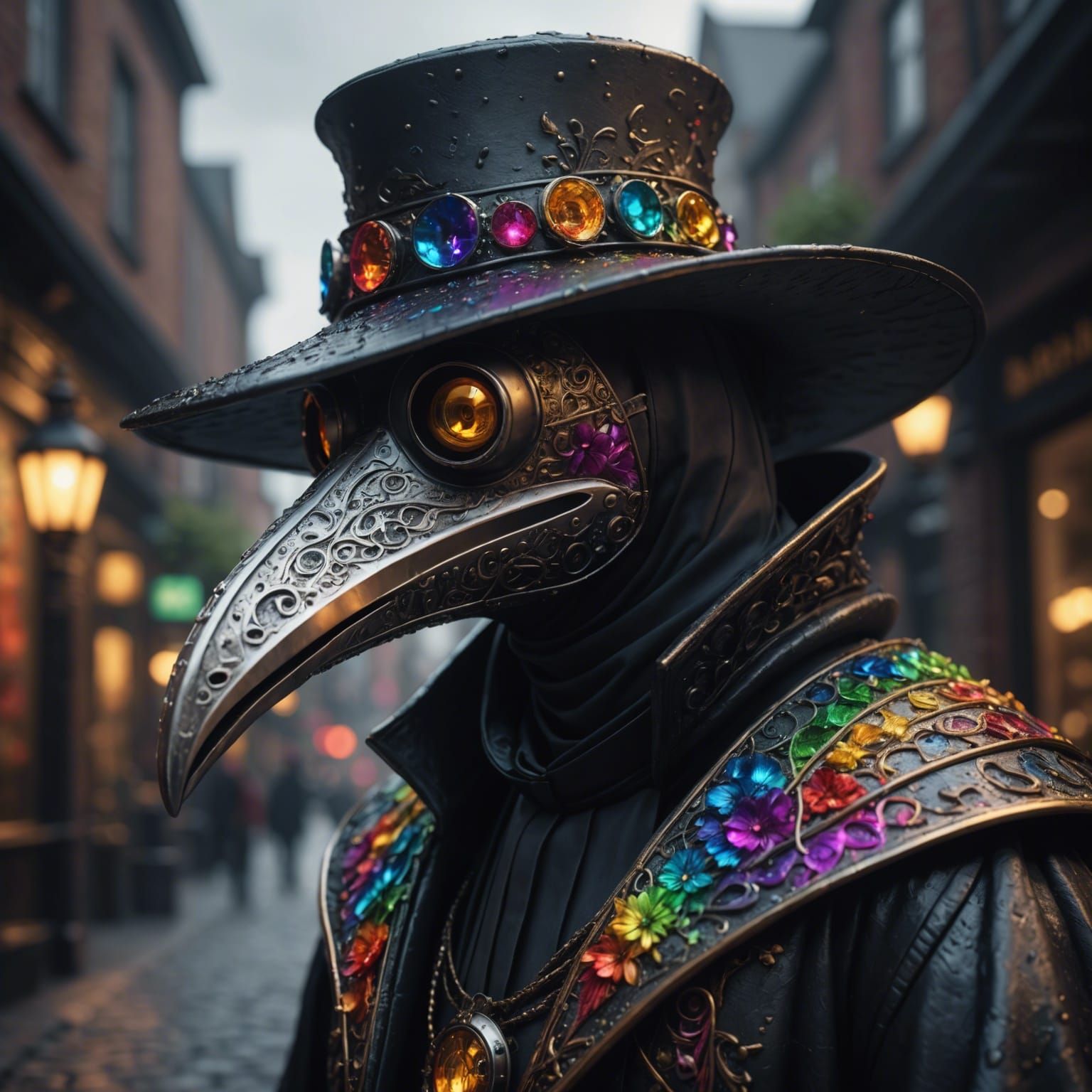 Rainbow Plague Doctor in Detailed 3D