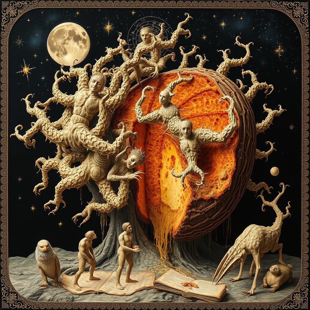 Surreal Noctilucent Bread Filigree Collage