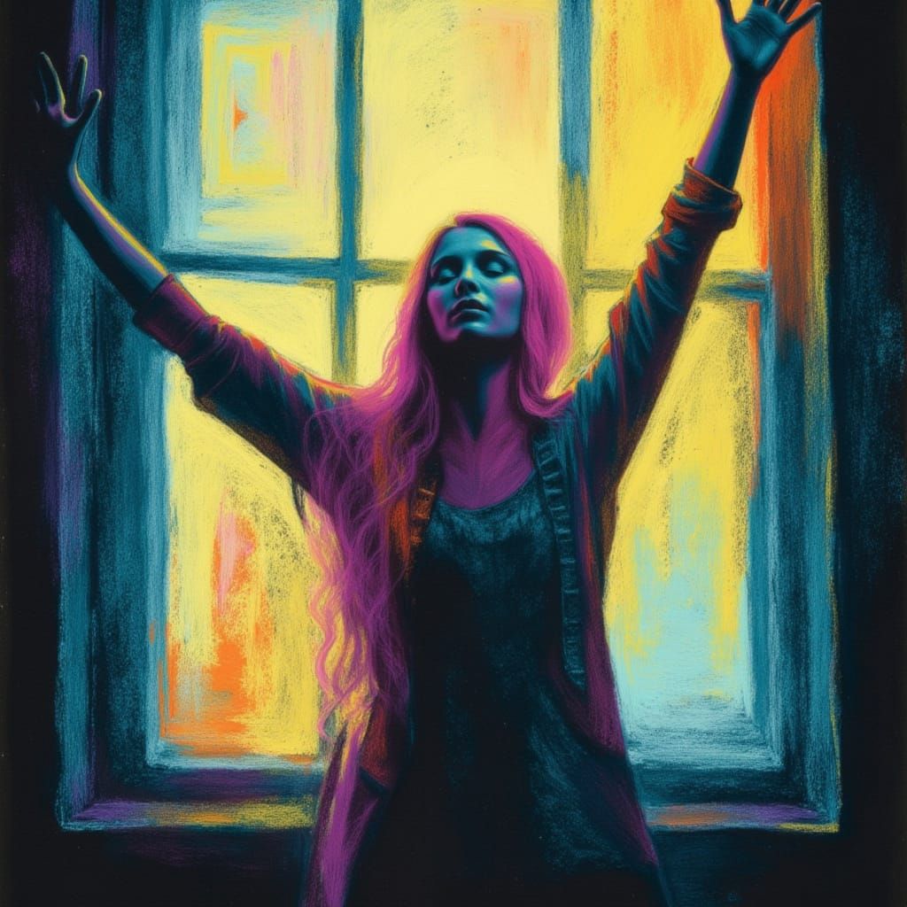 Spiritual Freedom in Emotive Oil Painting Style