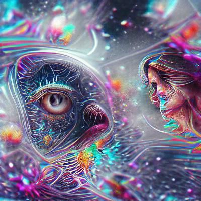 Holographic Astral Cosmic Illustration of Paranoia