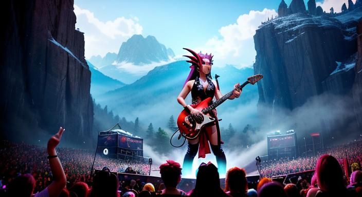 Anthro Dragon Rocks Out at Epic Concert