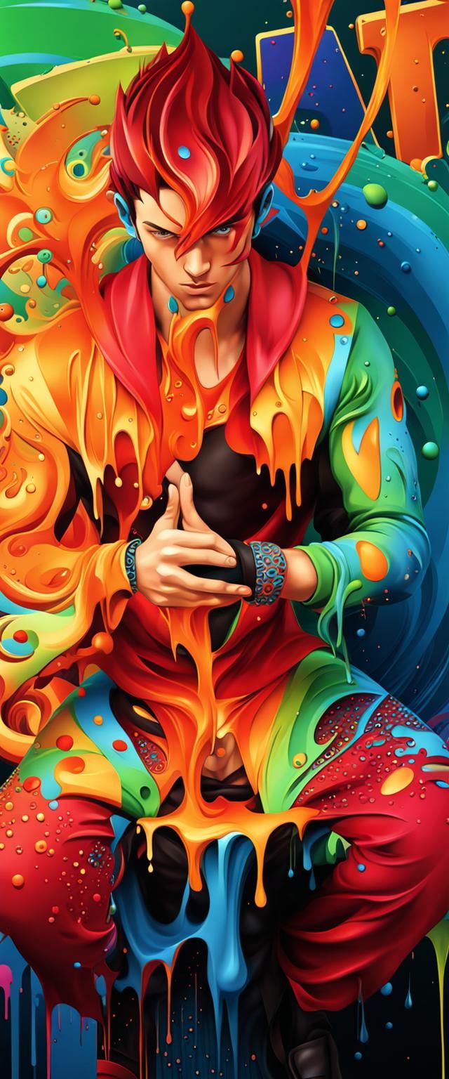 3D Graffiti Art of a Male Figure