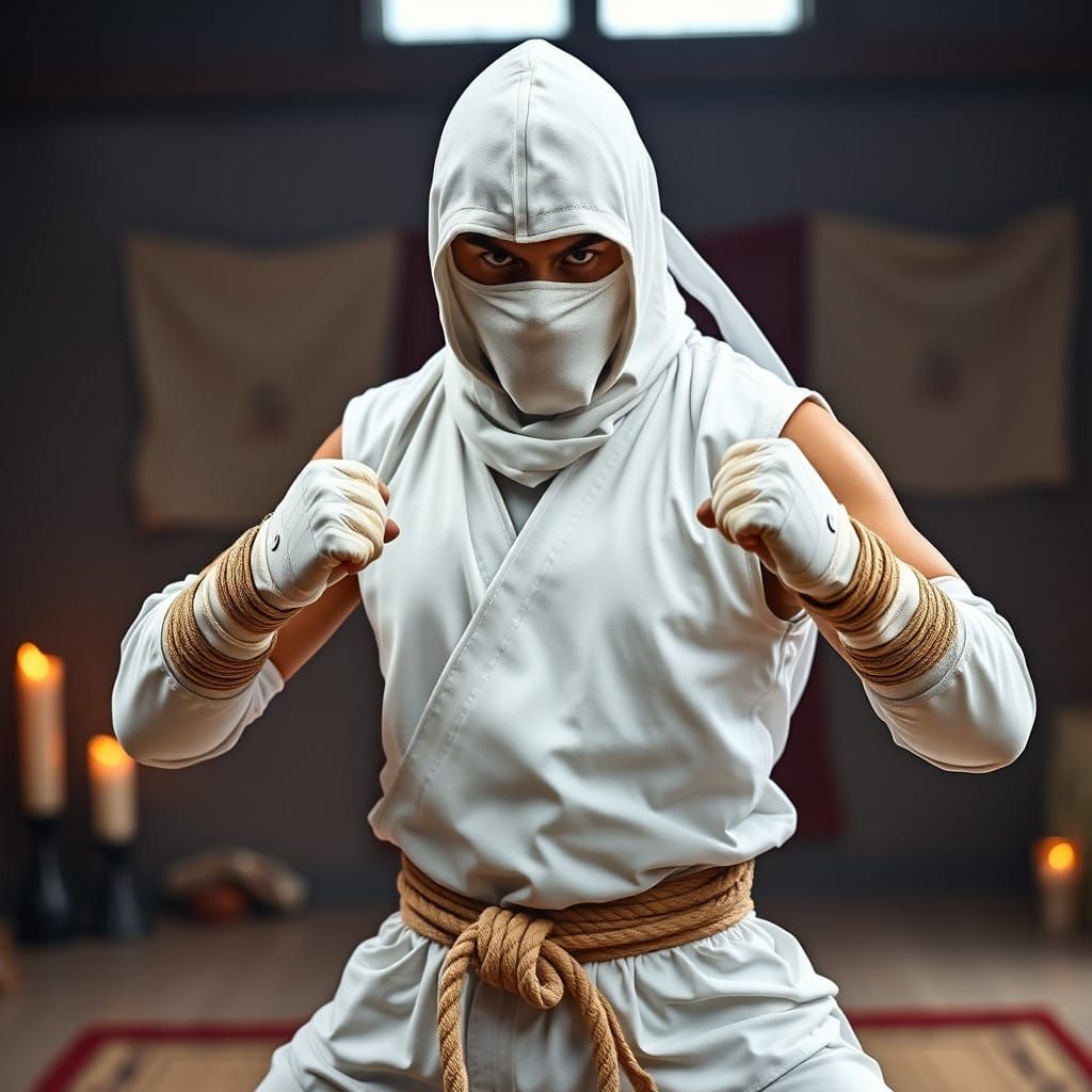 Ethereal Ninja Warrior in Snowy Dojo Stance