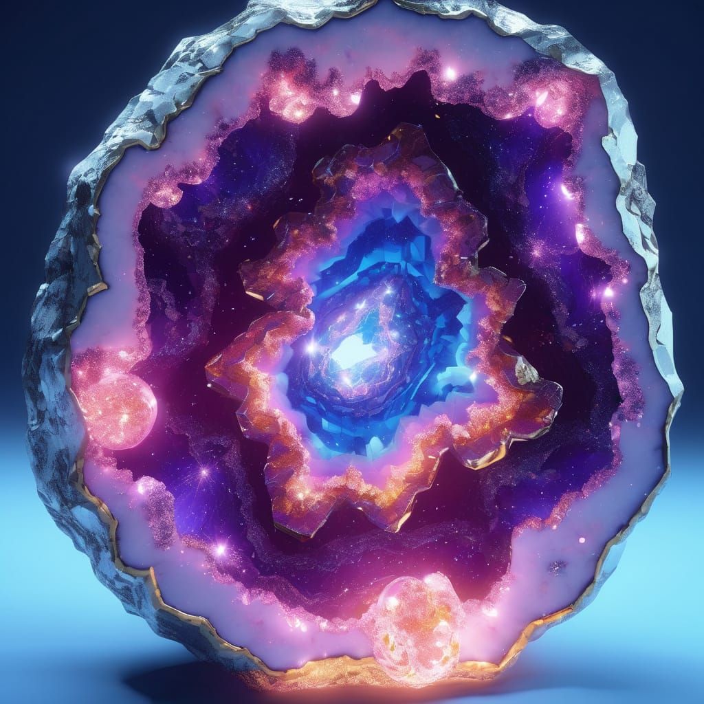 Galactic Geode: A Vibrant, Airbrushed Masterpiece