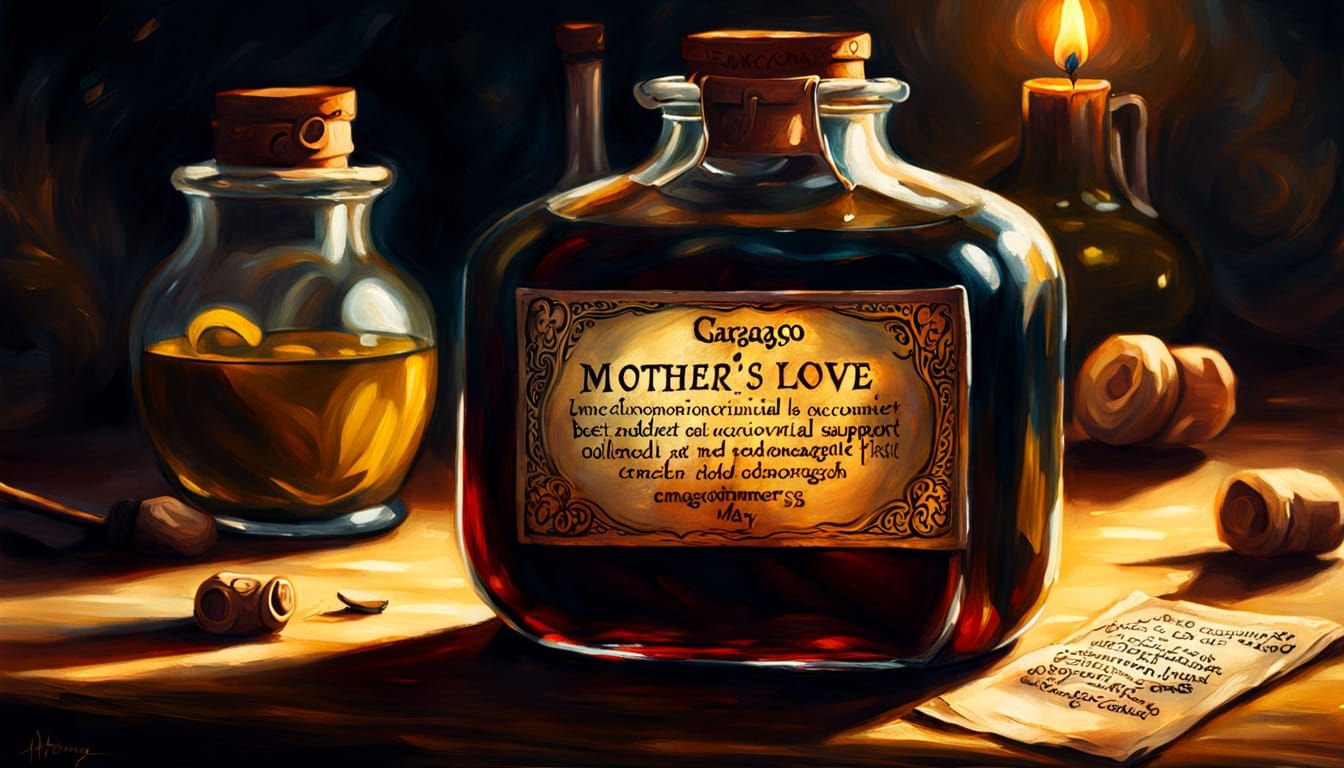 Golden Potion in Oil Painting Masterpiece